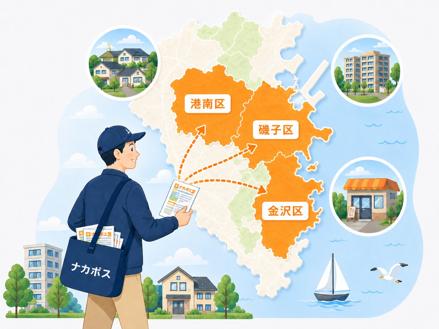 磯子区・金沢区・港南区の地図